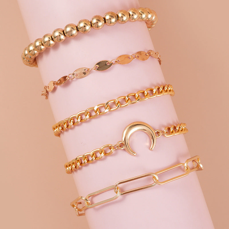 Alloy Chain Bracelet 5-piece Set