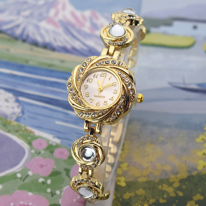 Chalcedony Women's Diamond Light Luxury Minority Bracelet Watch