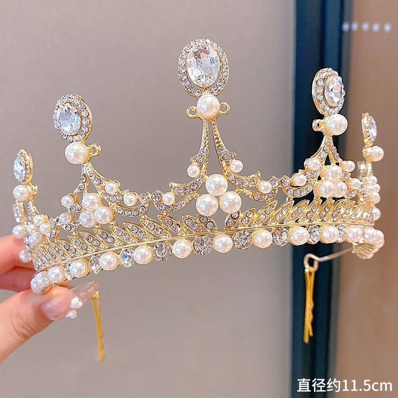 Sweet Fashion Jewelry Hair Accessories Multicolor Pearl Crown Banquet Birthday Fashion Princess Headband Girl Kawaii Crown Crown Headband Headgear Headgear Crystal  Wedding Party Hair Accessories