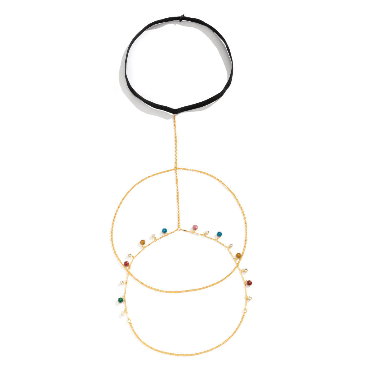 Colorful Chain Stretch Tassel Thigh Chain