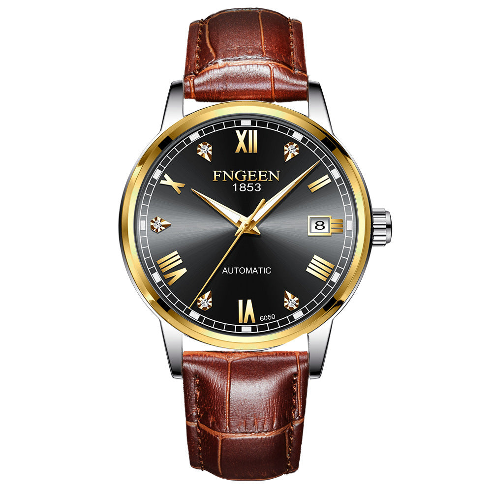 Automatic Mechanical Watch Belt Style Business Waterproof Luminous Internet Celebrity Student Fine Steel