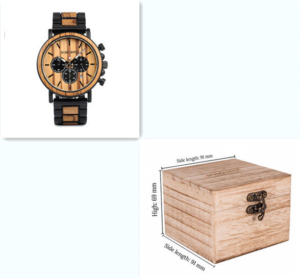 All-wood watch quartz watch three-eye multi-function watch