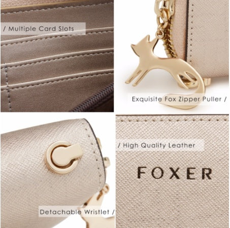 Women's long zipper wallet large capacity cowhide clutch