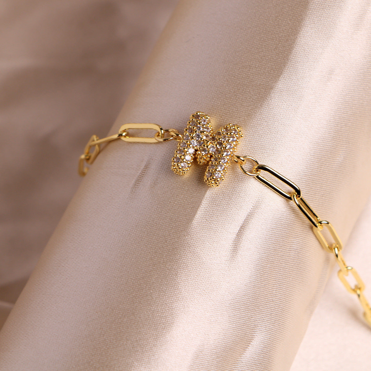 18K Bubble Balloon 26 English Zircon Clip Bracelet