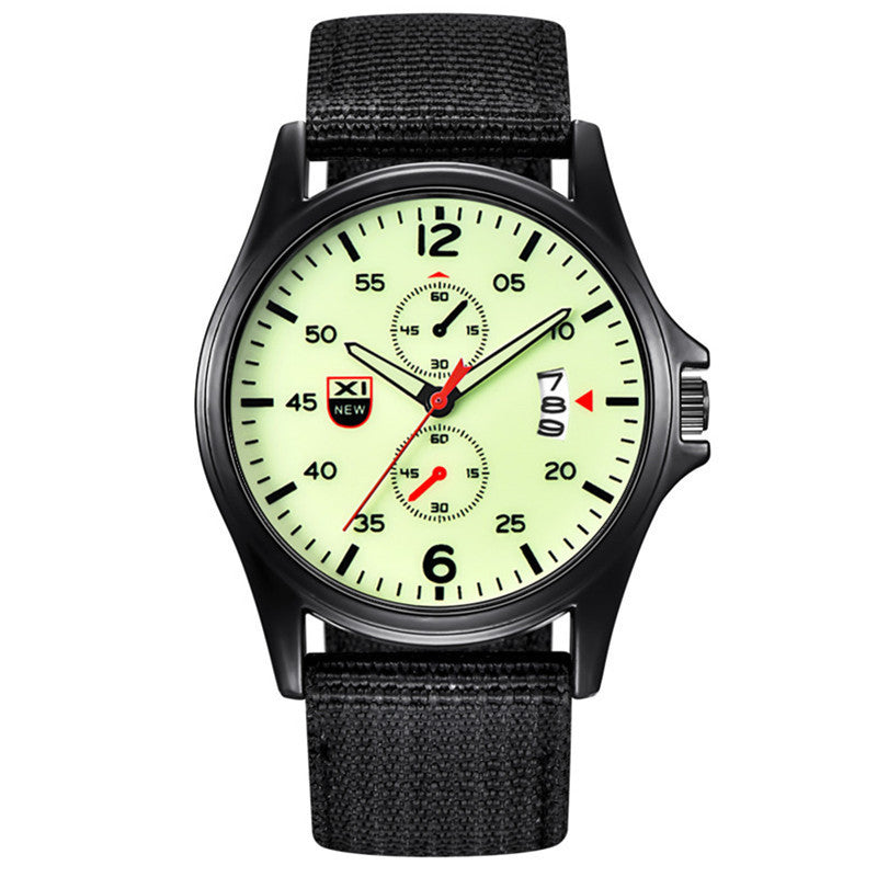 Fashion Nylon Strap Sports Army Style Watch Calendar Quartz Watch