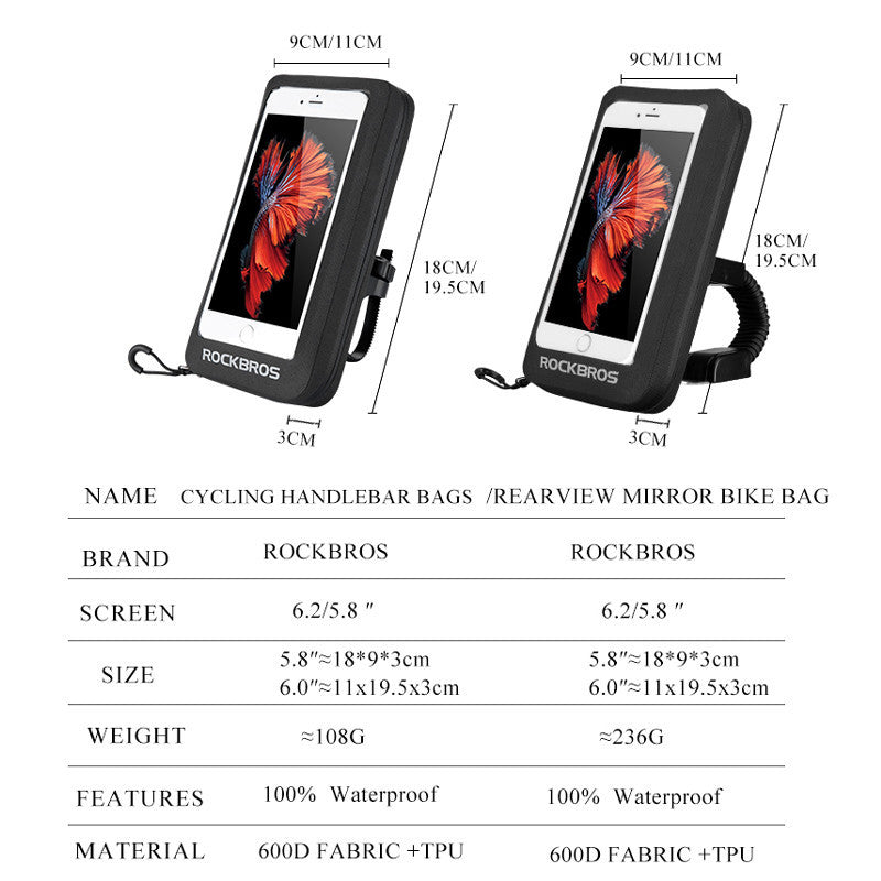 Bicycle bag phone holder bag waterproof