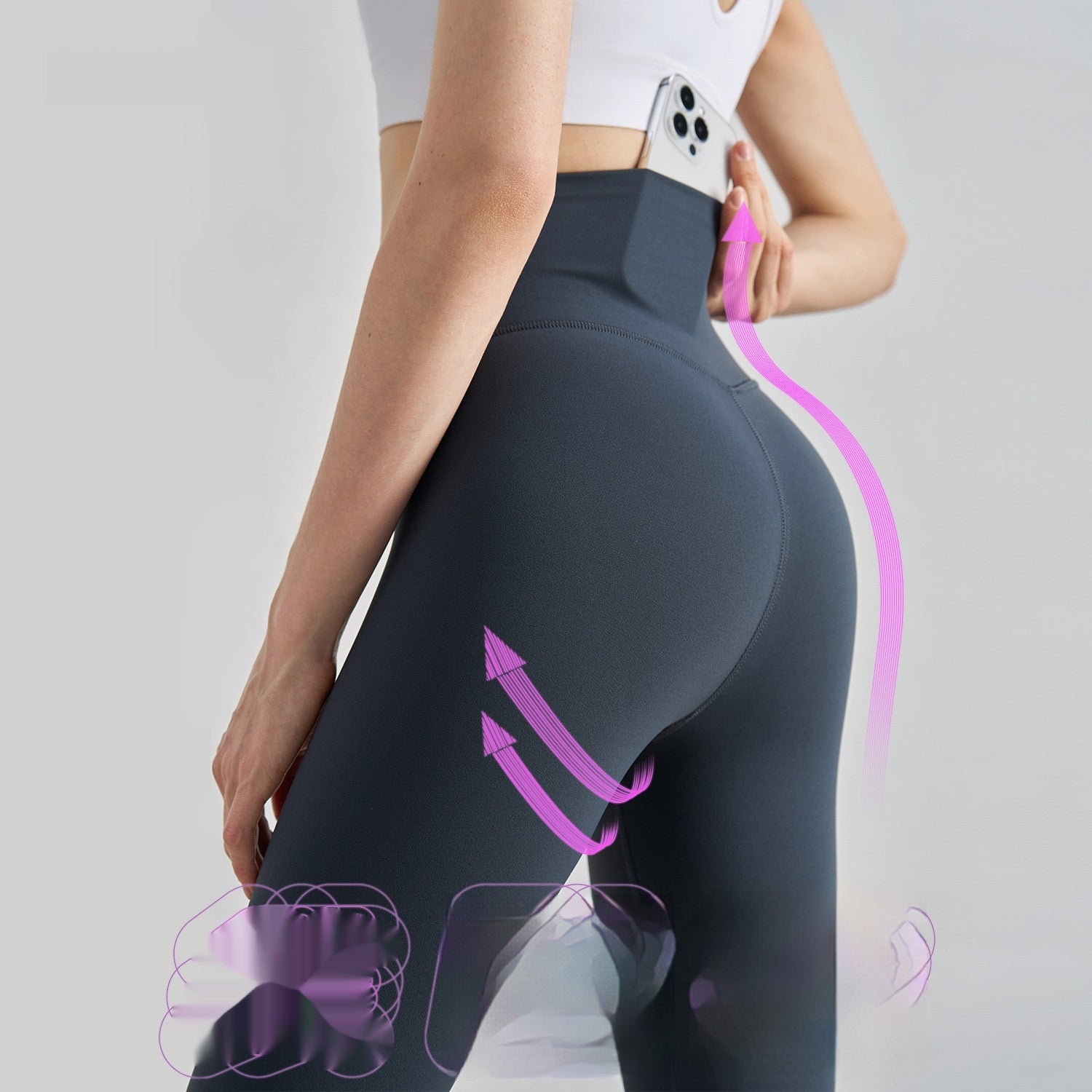 Double 6 Thread Carving Pants Hip Raise High Waist Belly Contracting Peach Hip Yoga Pants