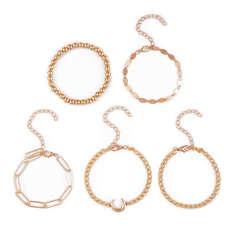 Alloy Chain Bracelet 5-piece Set