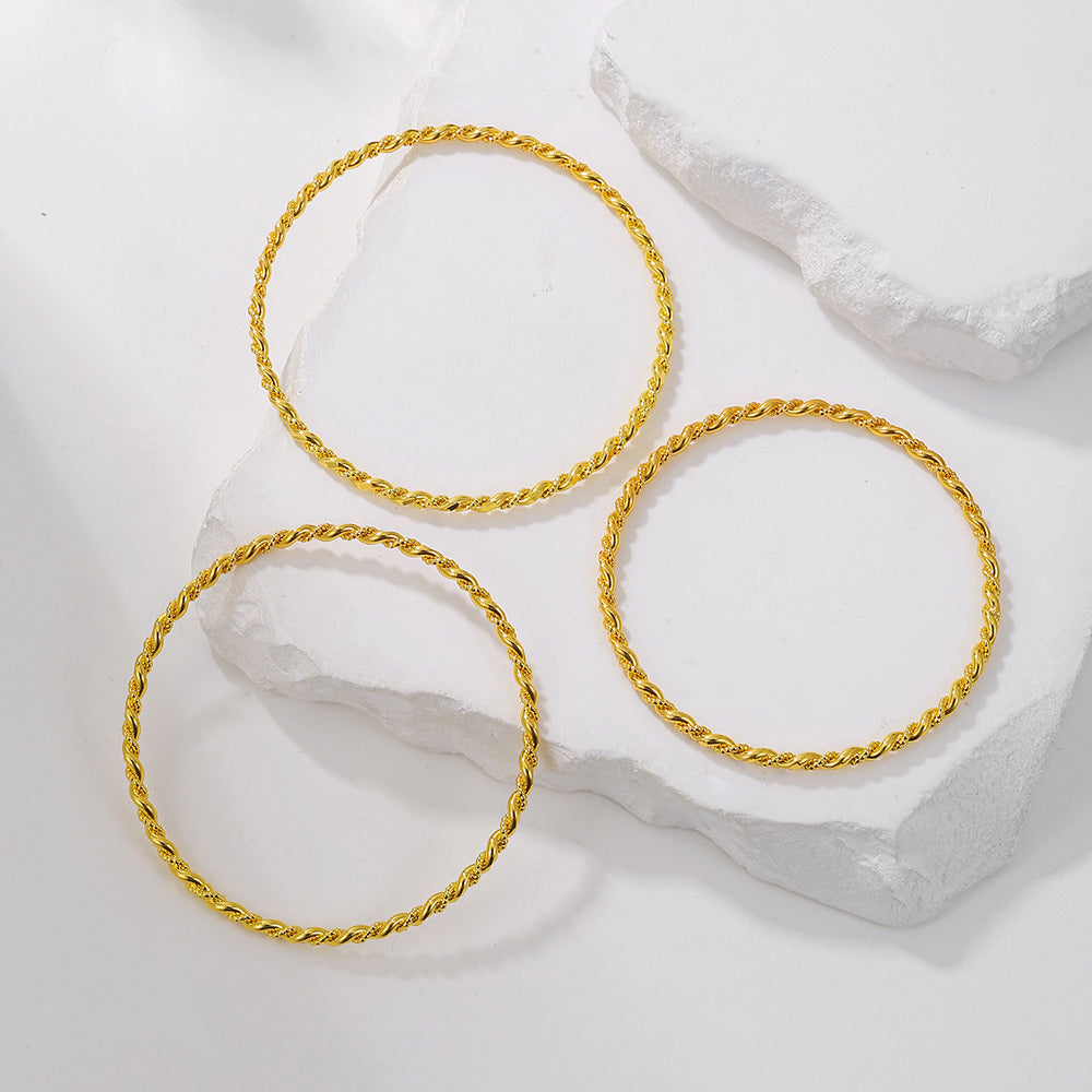 1Pcs Simple And Fashion Gold Bracelet Fried Dough Twists Rope Bracelet For Women