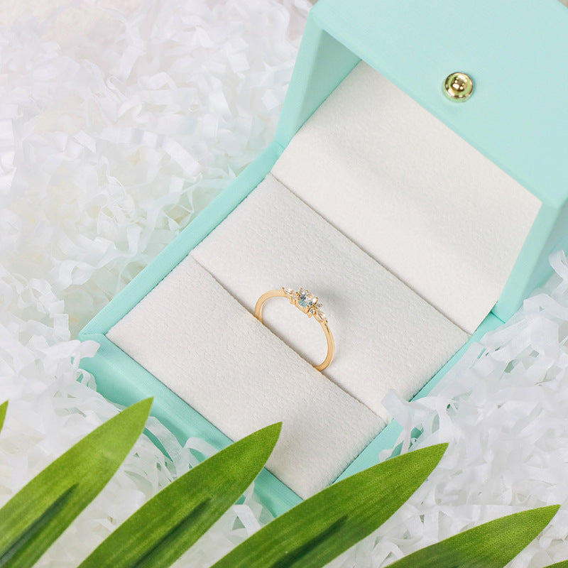 S925 Sterling Silver Ring For Women Sky Blue