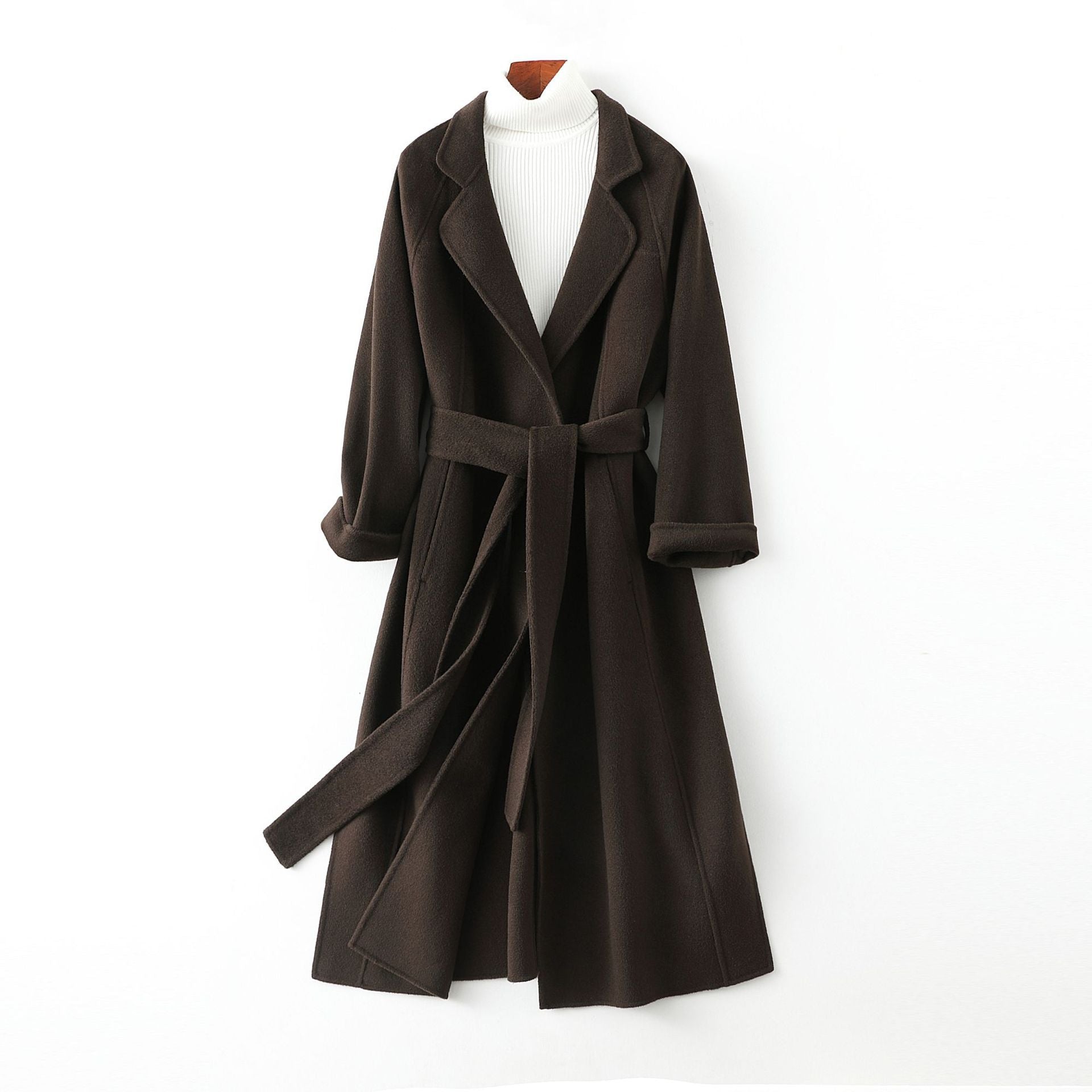 Reversible Cashmere Coat Women's Mid-length Loose Over Knee Coat