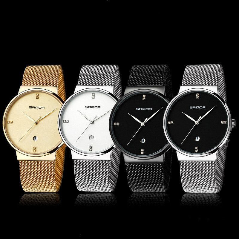 Men's watch mesh belt waterproof quartz watch