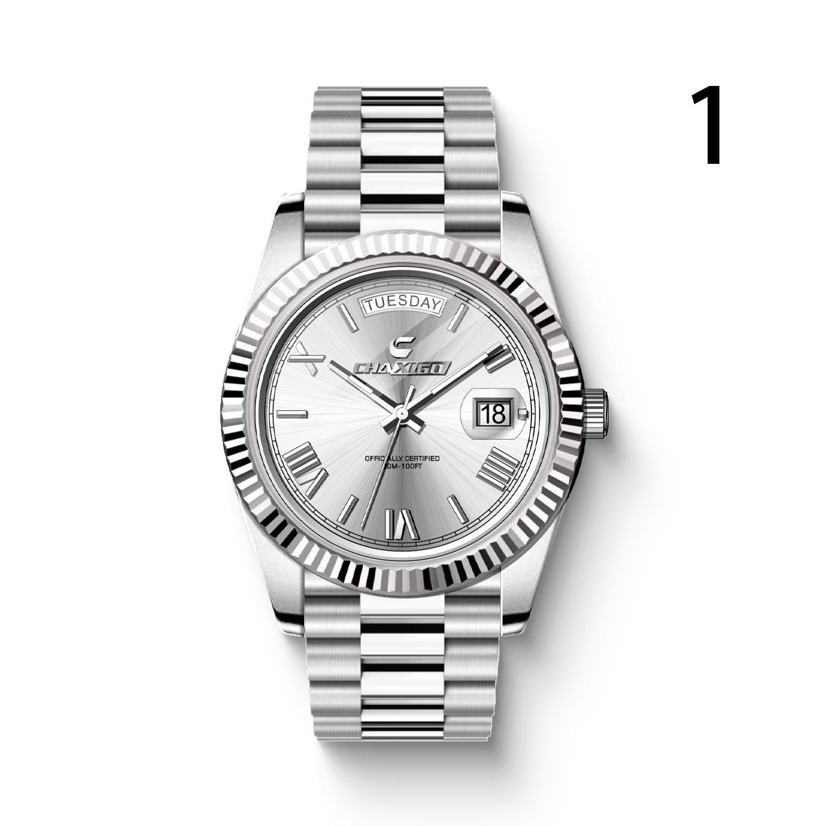 Fashion Men's Watch Steel Band Large Dial Quartz Wrist Watch