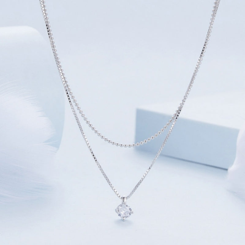 All-matching New Shining Double-layer Necklace S925 Sterling Silver Personality