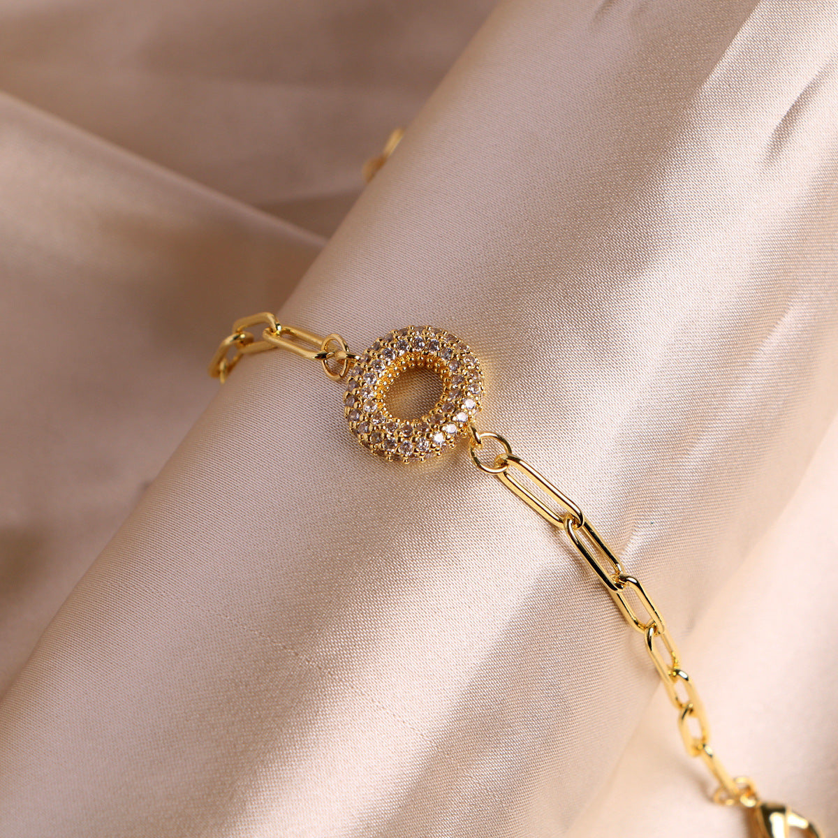 18K Bubble Balloon 26 English Zircon Clip Bracelet