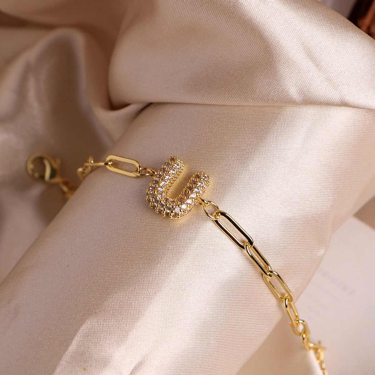 18K Bubble Balloon 26 English Zircon Clip Bracelet