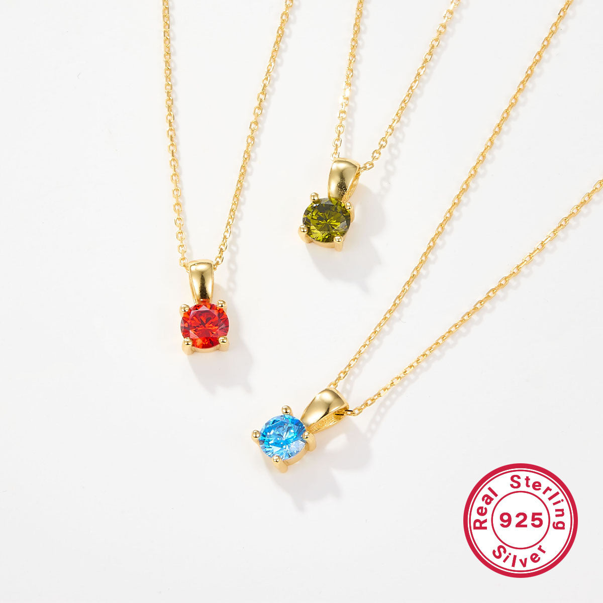 925 Sterling Silver December Birthday Stone Necklace Niche Senior Female