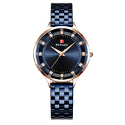 Ladies quartz watch with diamond band