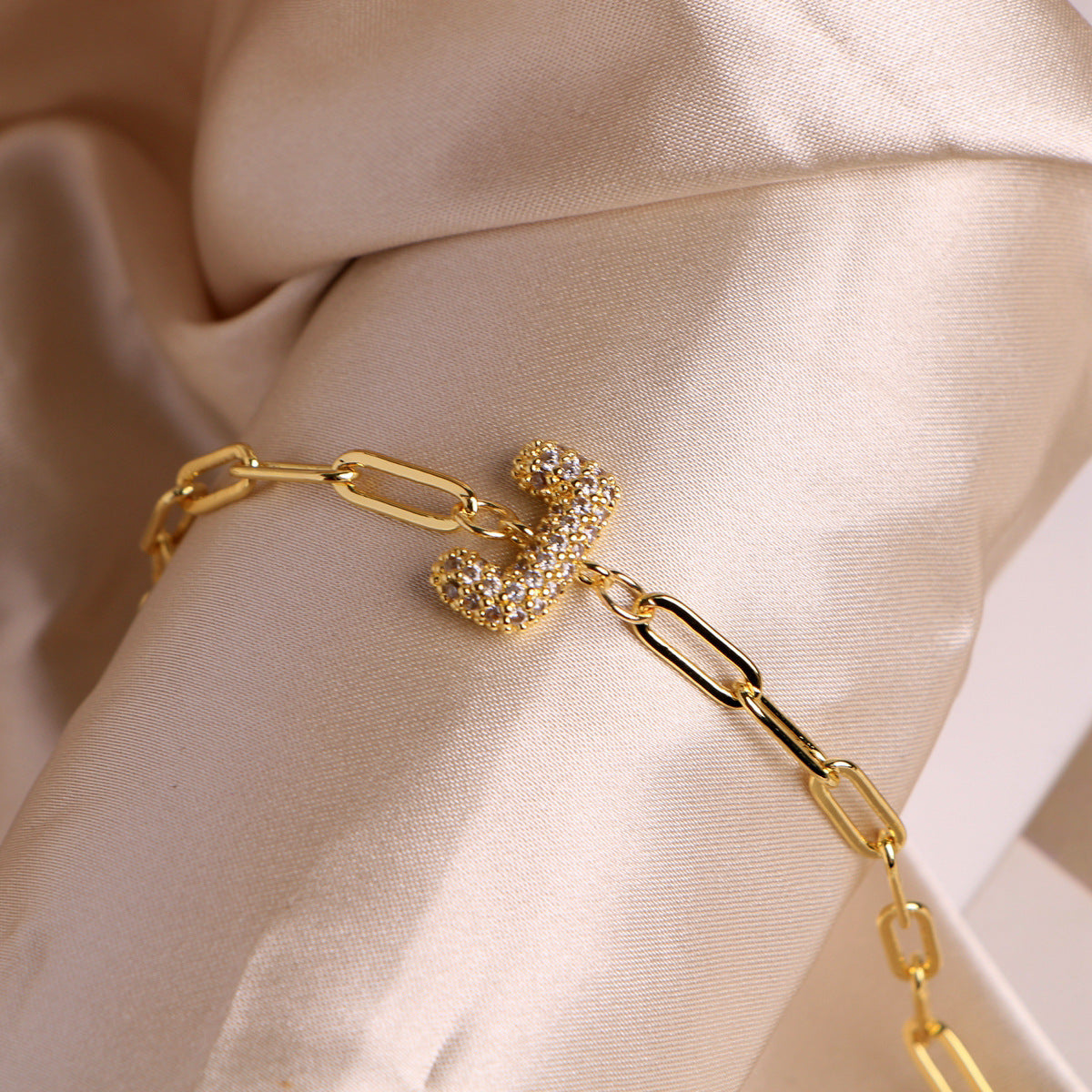 18K Bubble Balloon 26 English Zircon Clip Bracelet