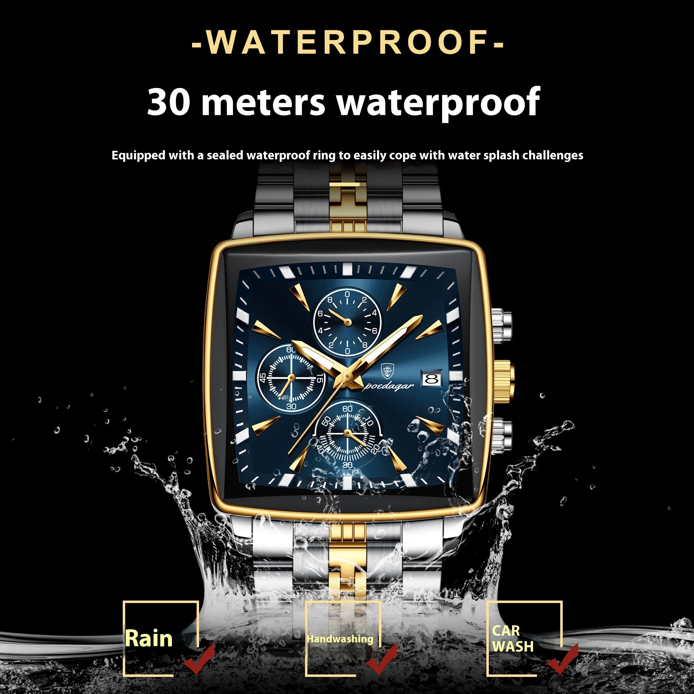 Men's Multi-functional Business Waterproof Fashion Watch