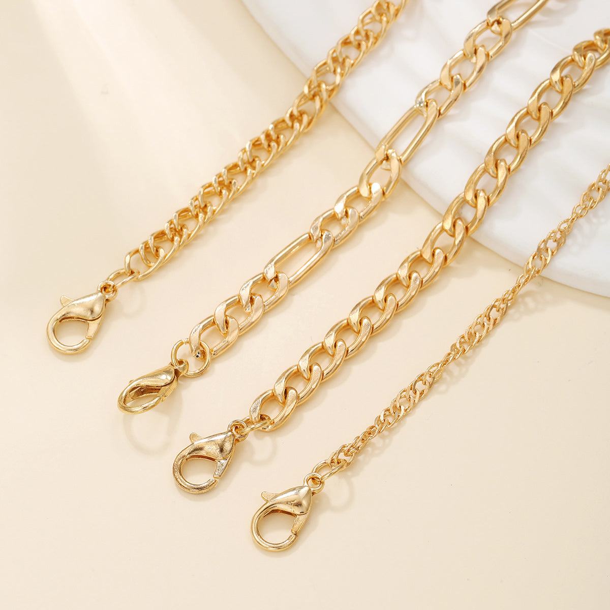 Retro Creative Snake Chain Anklet Four-piece Set