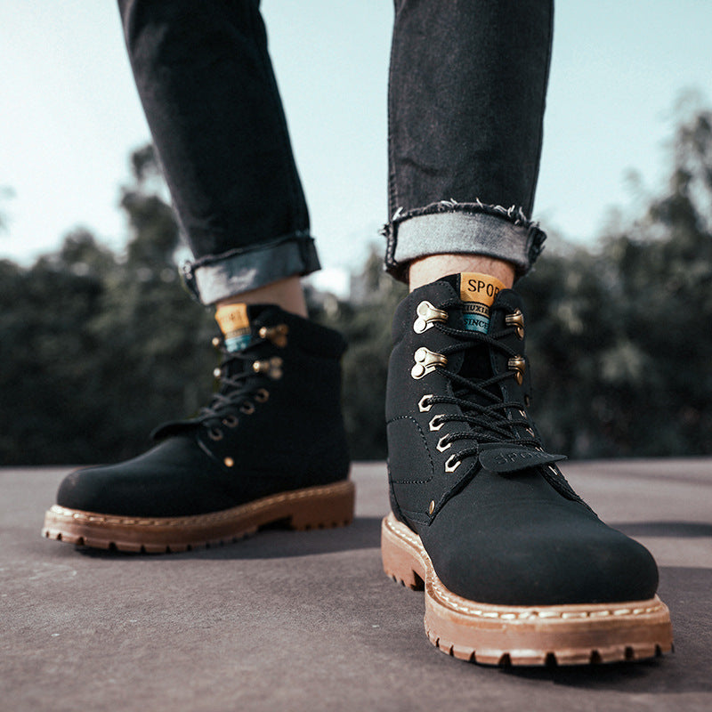 Martin boots non-slip and velvet warm leather boots