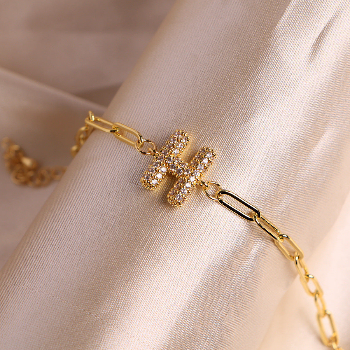 18K Bubble Balloon 26 English Zircon Clip Bracelet