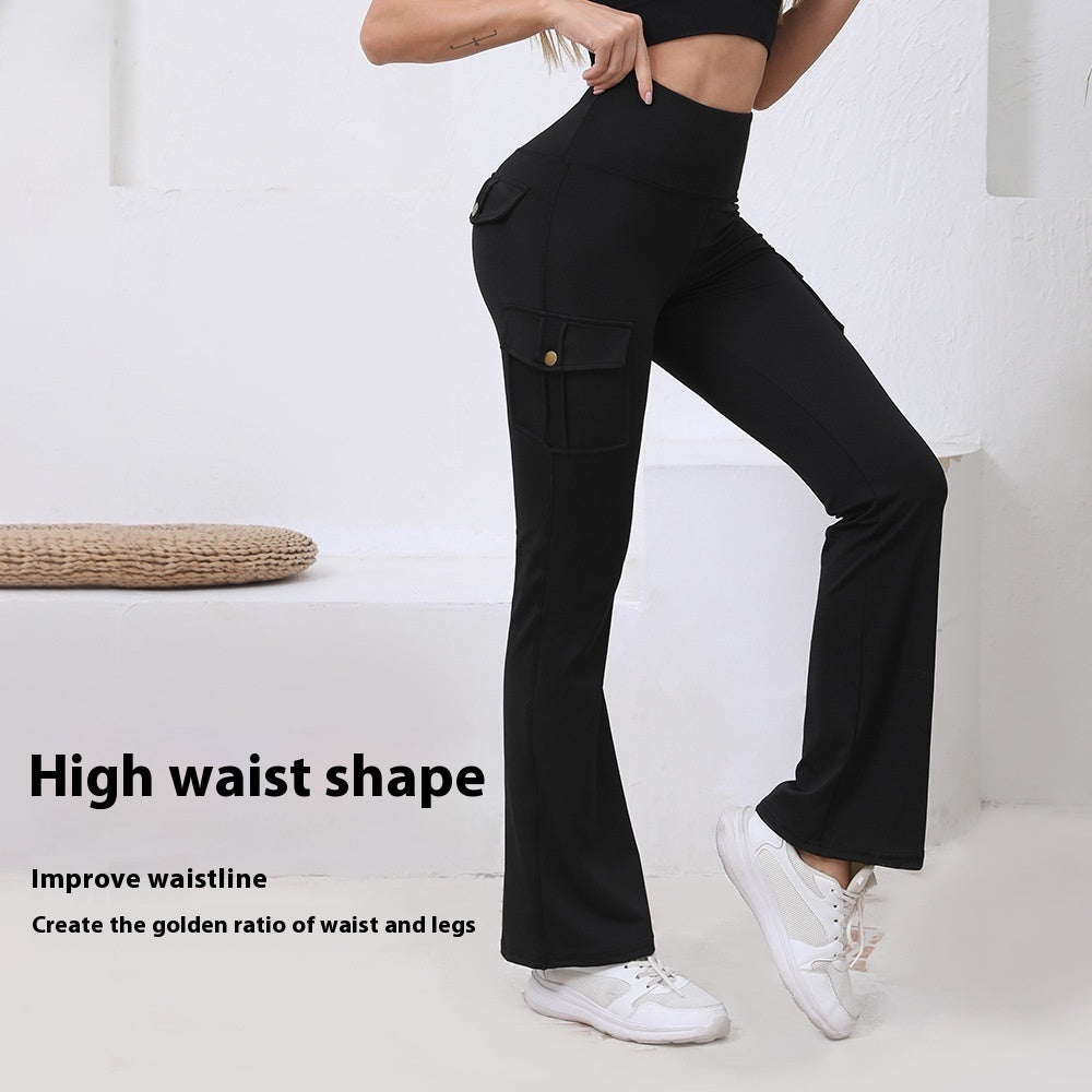 Pocket High Waist Hip Lift Quick-drying Breathable Tight Casual Fitness Sports Pants