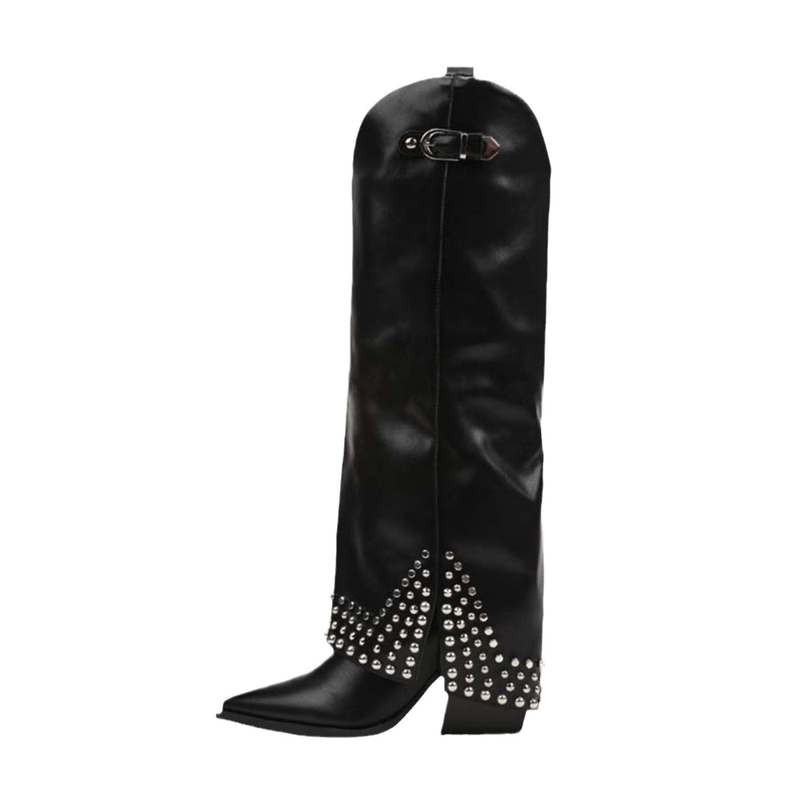 Women's Frosted Rivet Pantyhose Boots