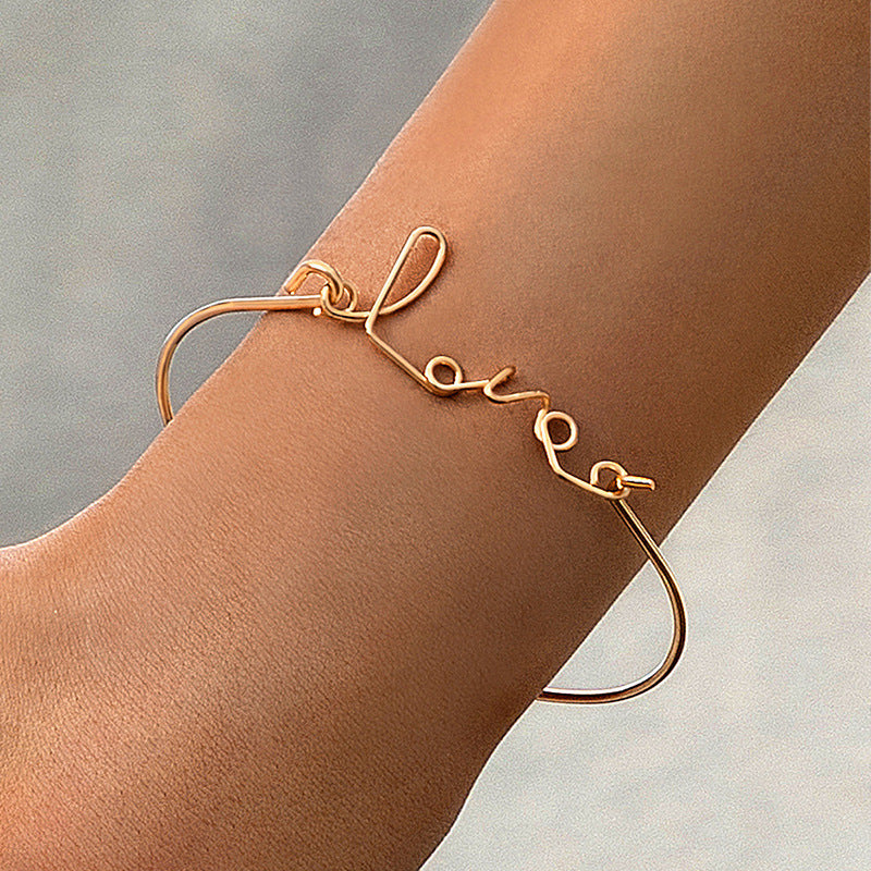 Bow Letter Personality Geometric Irregular Bracelet