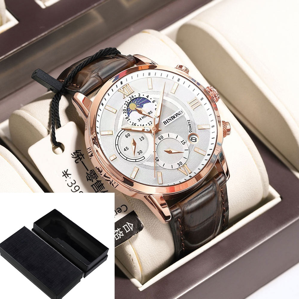 Simple Multifunctional Chronograph Waterproof Quartz Watch