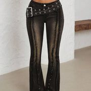 Women's Fashionable Low Waist Flared Jeans