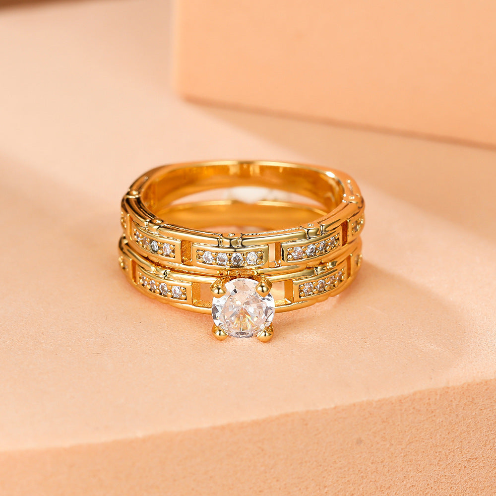 Golden Four-claw Round Drill With Chain Ring Set