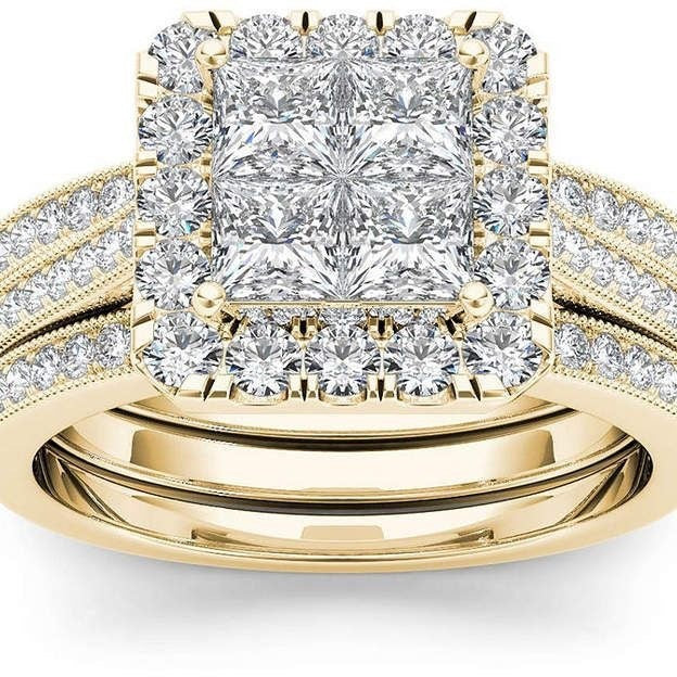 Gold-plated Inlaid Zircon Ring For Women