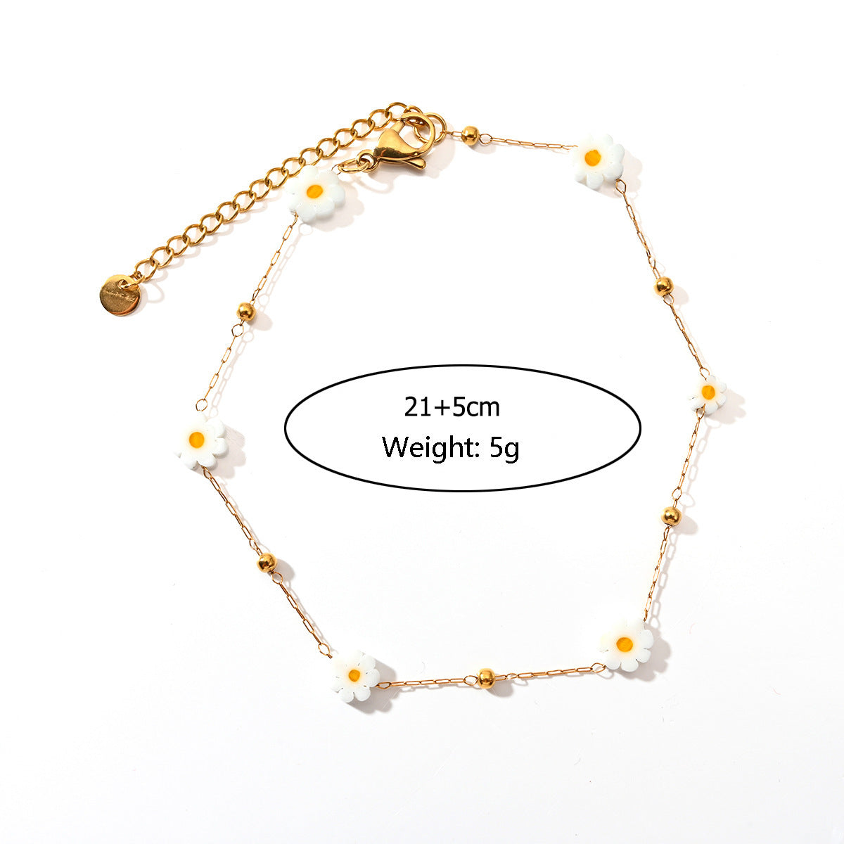 Fashion Trend Irregular Natural Stone Titanium Steel Anklet