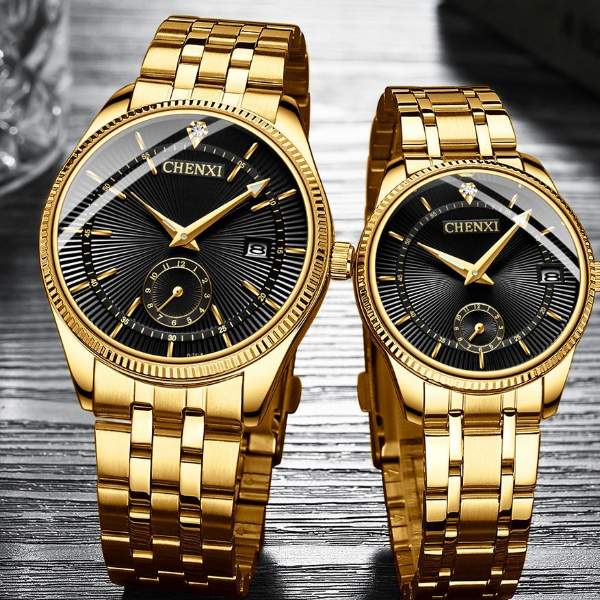 Couple quartz watch steel band watch
