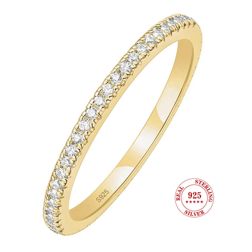 High-grade Fine Circle Single Row Fashion S925 Sterling Silver Ring