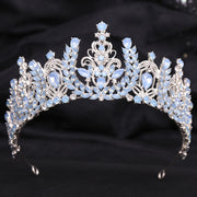 Wedding Birthday Headdress Crown Alloy Inlaid Protein Green Bright Crystal Bride