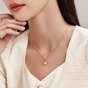 S925 Sterling Silver Zodiac Rabbit Necklace Female Pearl