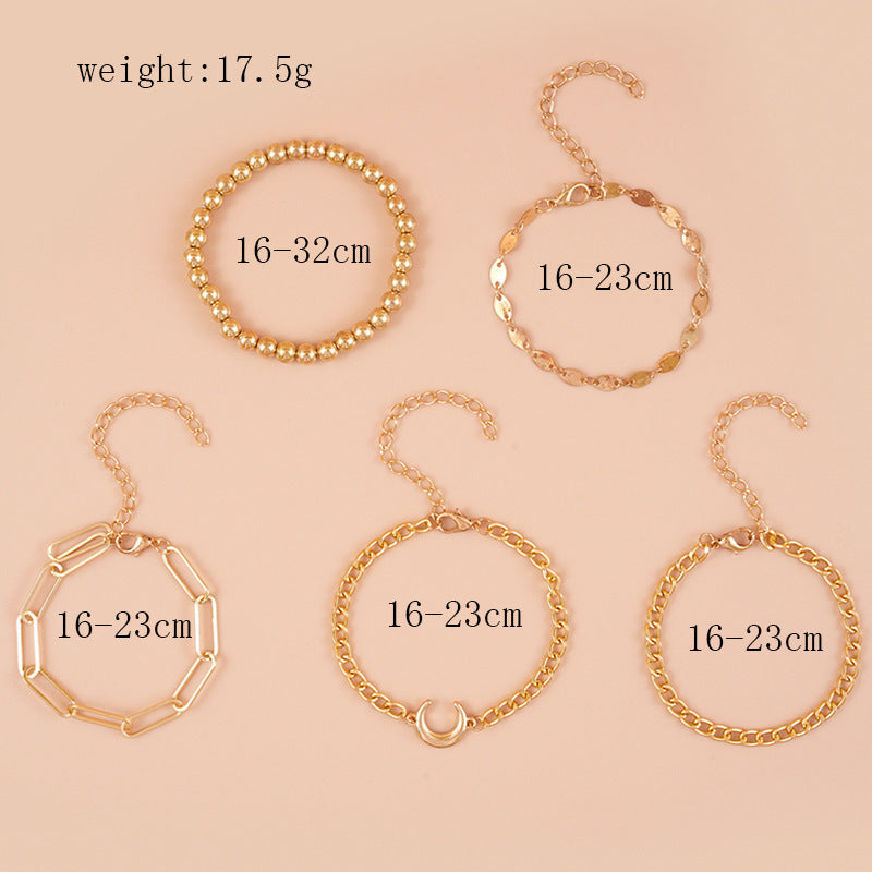Alloy Chain Bracelet 5-piece Set