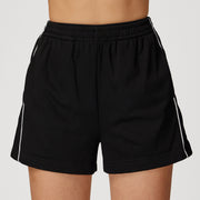 Contrast Color Sports Shorts High Waist Loose Straight Pocket
