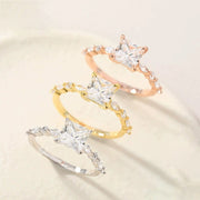 Square Zircon Princess Cut Diamond Ring