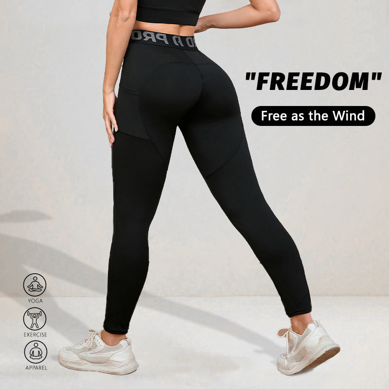 Elastic Quick-drying Women's Pocket Yoga Pants