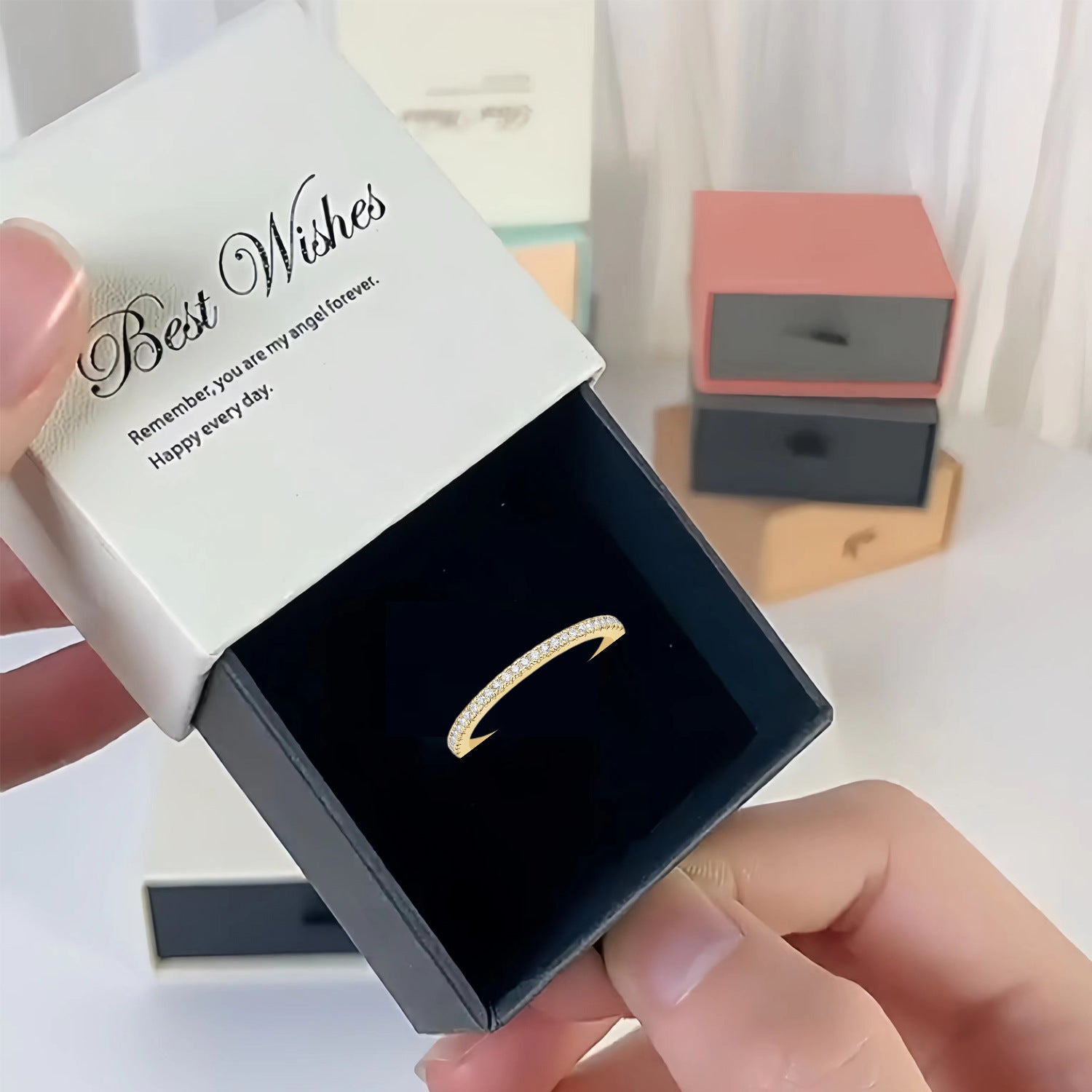 High-grade Fine Circle Single Row Fashion S925 Sterling Silver Ring