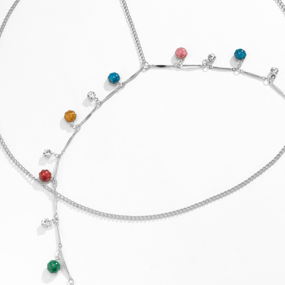 Colorful Chain Stretch Tassel Thigh Chain