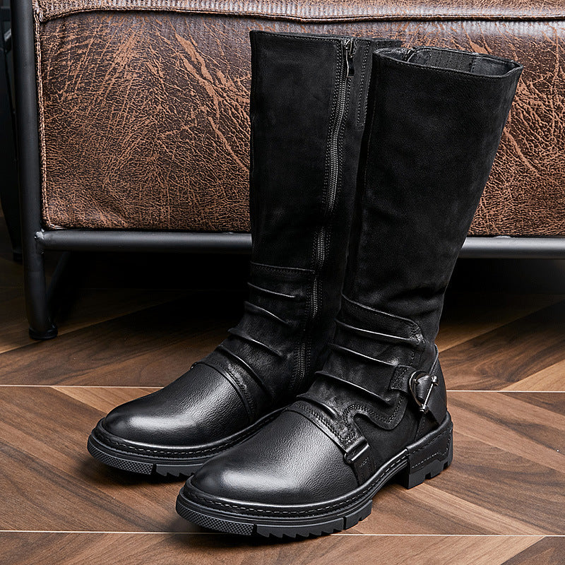 Men's Fashion Leather Tall Leather Boots