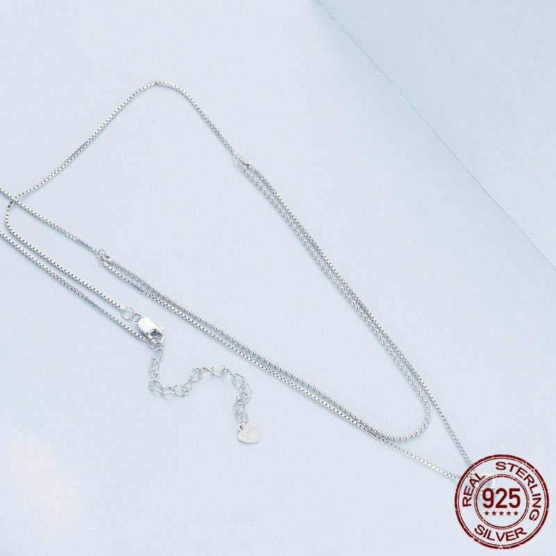 All-matching New Shining Double-layer Necklace S925 Sterling Silver Personality
