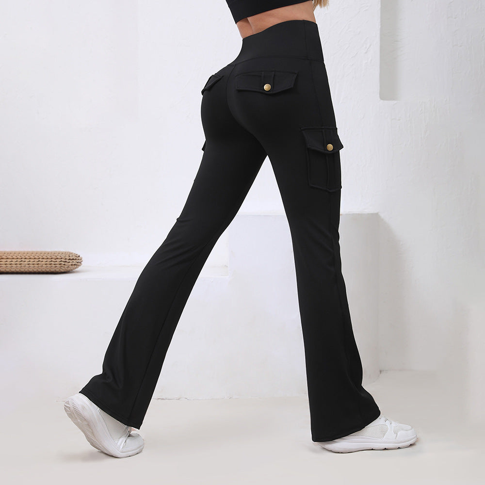 Pocket High Waist Hip Lift Quick-drying Breathable Tight Casual Fitness Sports Pants
