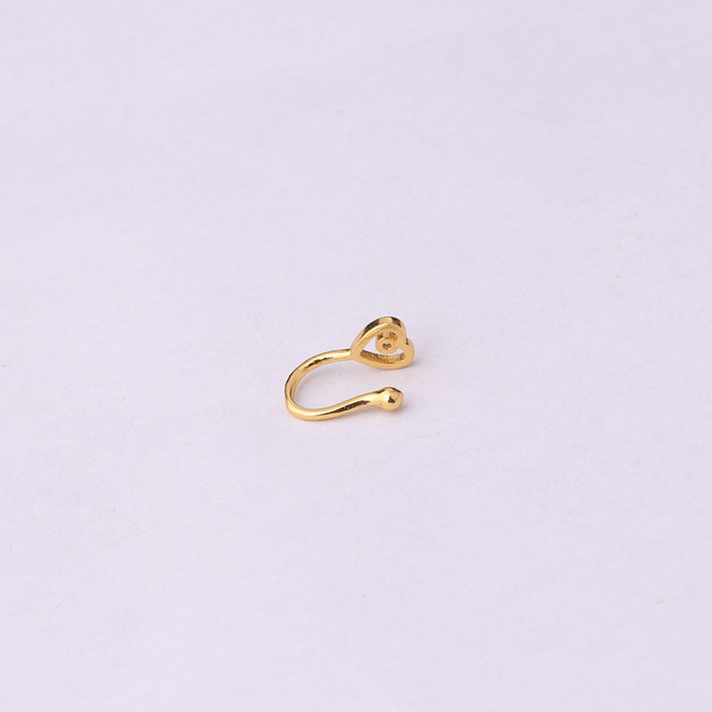 Brass Set Zircon Non-porous Piercing Clip Nose Ring