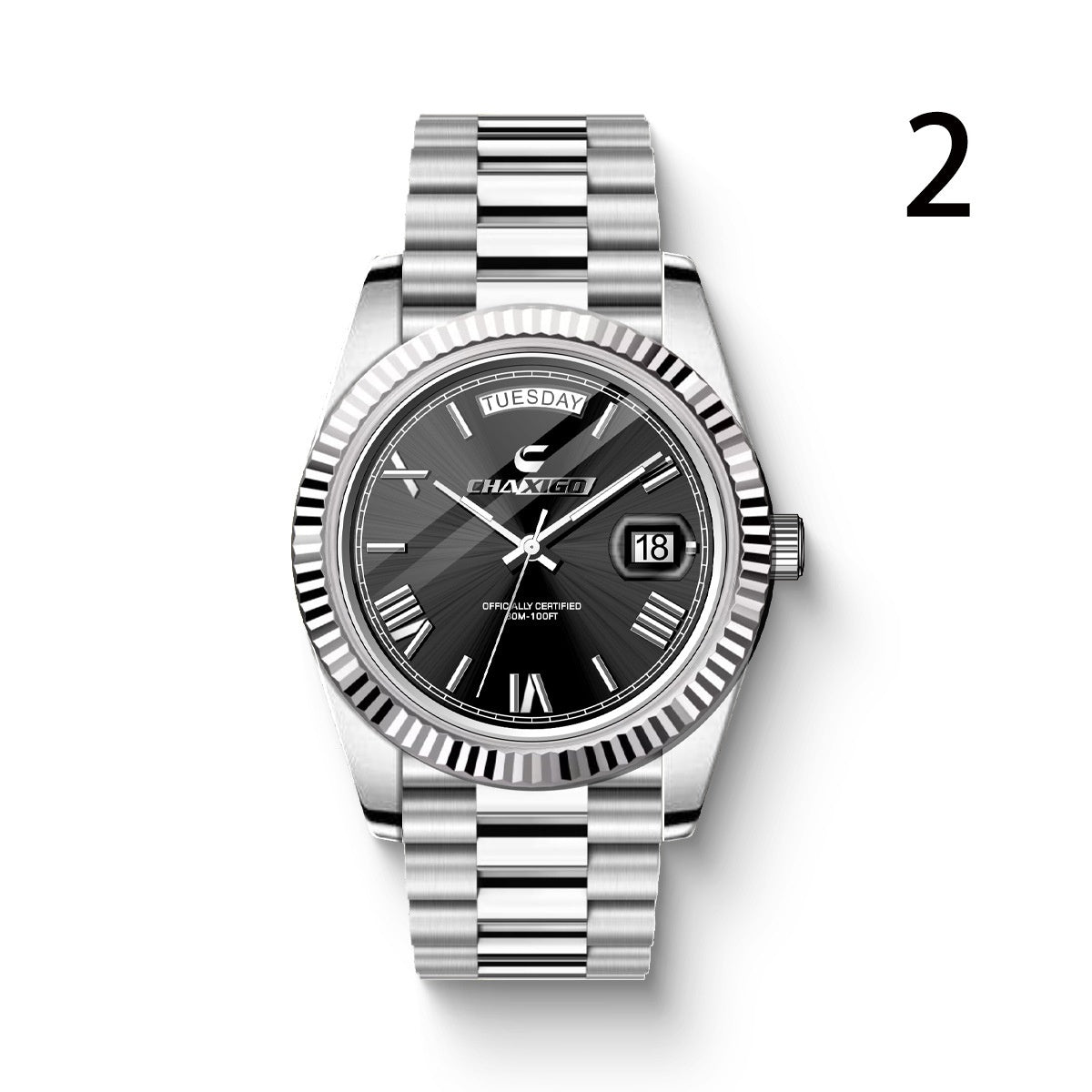 Fashion Men's Watch Steel Band Large Dial Quartz Wrist Watch